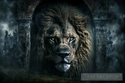 Scarry Animal Mystery Background Lion 2 Ai Artwork