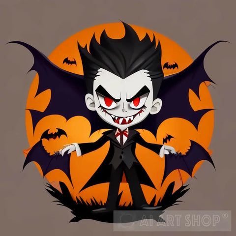 Scary Vampire Halloween Ai Artwork