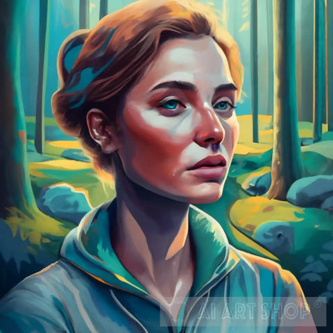 Scene Of A Woman Looking Away At Something Ai Painting