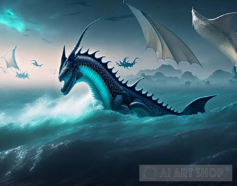 Sea Dragon Chase Ai Artwork