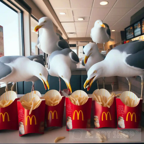 Seagull French Fry Buffet Ai Artwork