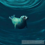 Seal Swimming Ai Artwork