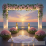 ’Seaside Serenity: A Symphony Of Roses Pine Forests And Sunset Majesty’ Landscape Ai Art