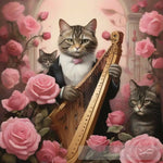 Secretive Mafia Of Feline Musicians. Animal Ai Art