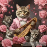 Secretive Mafia Of Feline Musicians. Animal Ai Art