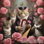 Secretive Mafia Of Feline Musicians. Animal Ai Art