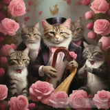 Secretive Mafia Of Feline Musicians. Animal Ai Art