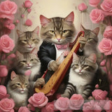 Secretive Mafia Of Feline Musicians. Animal Ai Art