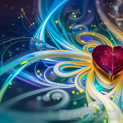 Serene Heart Abstract Ai Art