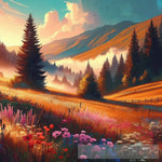 Serene Meadows Landscape Ai Art