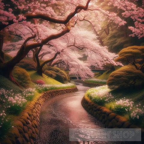 Serenity In Bloom Nature Ai Art