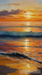 Setting Sun In Ocean Expressionism Ai Art