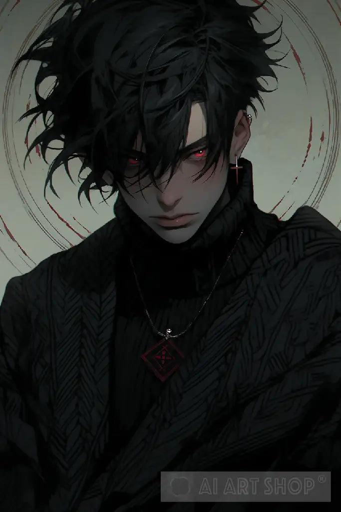dark,shadow,glare,red eyes,red,black,brooding,evil,intent