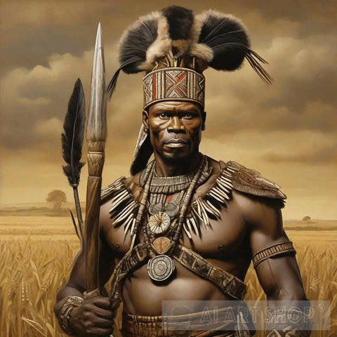 Shaka Zulu Portrait Ai Art