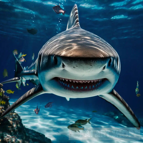 Sharks In The Ocean Ai Artwork