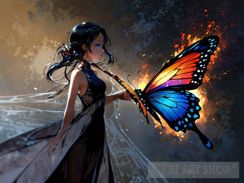She Butterfly Ai Painting
