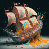 Ship Pirates Of Splash Colour Ai Artwork