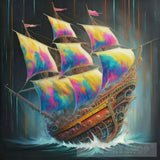 Ship Pirates Of Splash Colour Ai Artwork