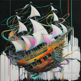 Ship Pirates Of Splash Colour Ai Artwork