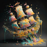 Ship Pirates Of Splash Colour Ai Artwork
