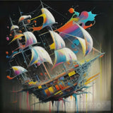 Ship Pirates Of Splash Colour Ai Artwork