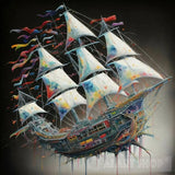 Ship Pirates Of Splash Colour Ai Artwork