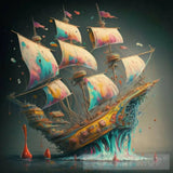 Ship Pirates Of Splash Colour Ai Artwork