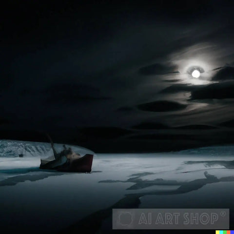 Shipwreck Trapped In Ice Ai Artwork