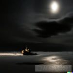 Shipwreck Trapped In Ice Dark Clouds Ai Artwork