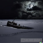 Shipwreck Trapped In Ice Dark Clouds Severely Cloudy Version Ai Artwork