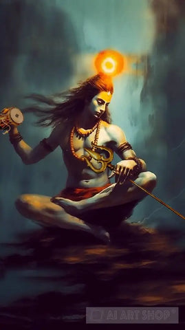 Shiva: The Cosmic Dancer And Spiritual Guide Ai Painting