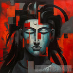 Shiva The Destroyer Cubist Portrait Ai Painting