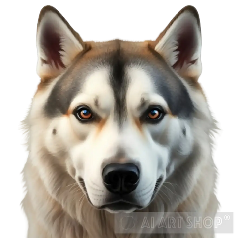 Siberian Husky Looking Forward Animal Ai Art