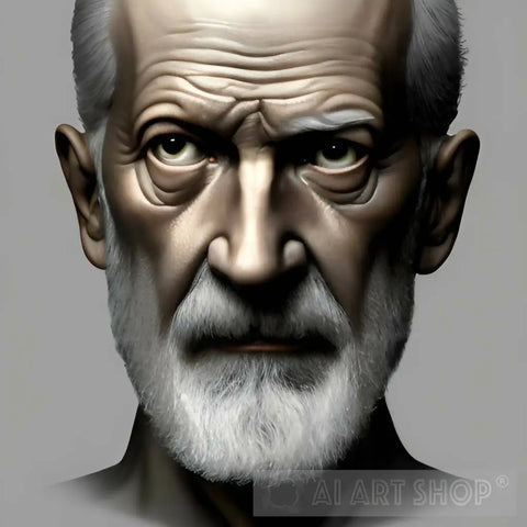 Sigmund Freud Stoic Face Ai Artwork