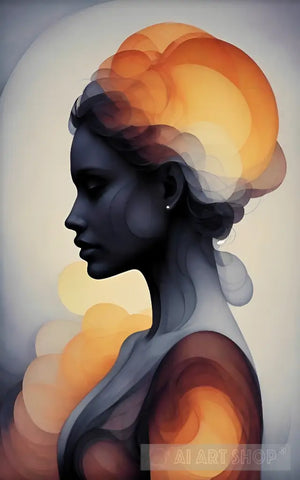 Silhouette Of A Woman In Soft Gradients Portrait Ai Art