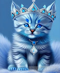 Silver Baby Cat Portrait Ai Art