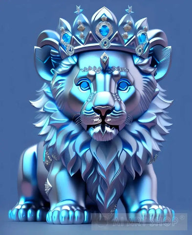 Silver Baby Lion Ii Animal Ai Art