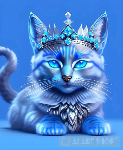 Silver Cat Portrait Ai Art