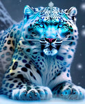 Silver Snow Leopard Portrait Ai Art