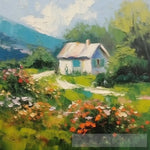 Simple Cottage Landscape Impressionism Ai Art