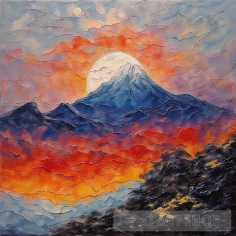 Simple Japanese Style Oil Painting Landscape Ai Art