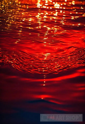 Simple Red Water Abstract Ai Art