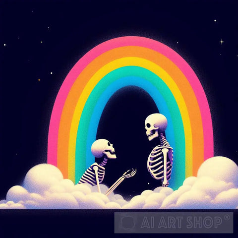 Skeleton Rainbow Ai Artwork