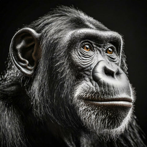 chimp portrait close-up 