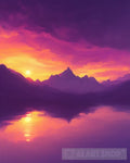 Sky High Purple Sunset Landscape Ai Art