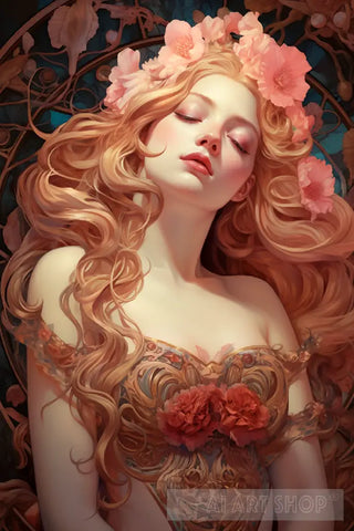Sleeping Beauty - Enchanting Slumber Portrait Ai Art
