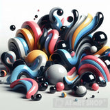 Slick Shiny Abstract Shapes Ai Painting