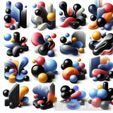 Slick Shiny Abstract Shapes Ai Painting