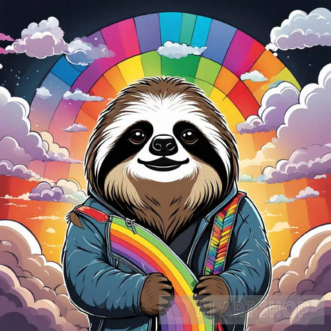 Sloth And Rainbow Animal Ai Art