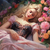 Slumber In Roses Portrait Ai Art